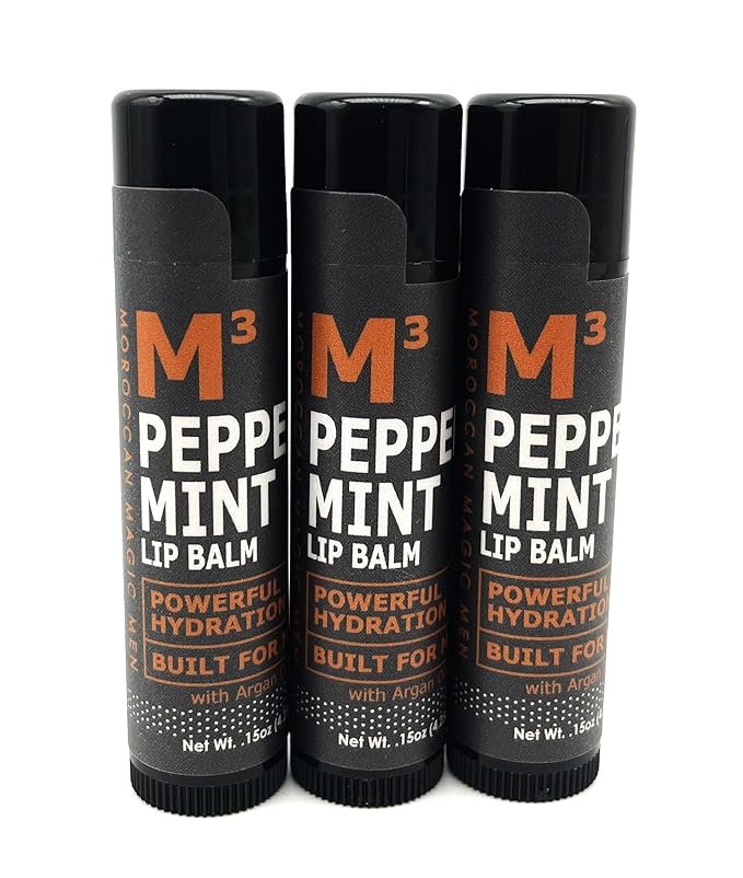 Moroccan Magic Men M3 Organic Peppermint Lip Balm 3 Pack | Ultra-Hydrating & - Image 6