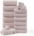 18 Piece Family Bath Towel Set Include 6 Bath Towels, 6 Hand Towels and 6 by Hailea