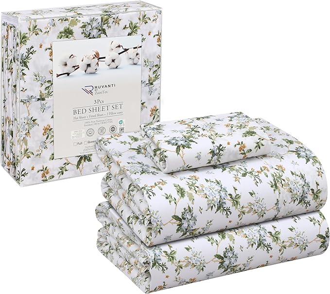 RUVANTI 100% Cotton Sheets – Twin XL Size Percale Bedding, Cooling & Breathable - Image 8