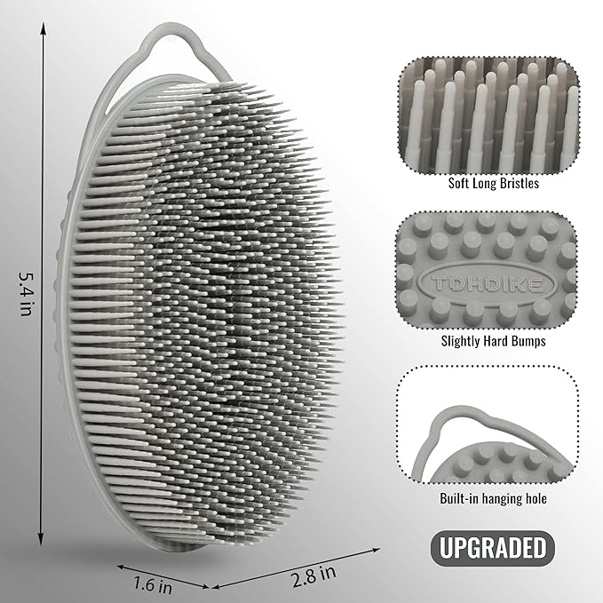 Set of 3 Silicone Body Scrubber Loofah Soft Exfoliating Body Bath Shower - Image 2