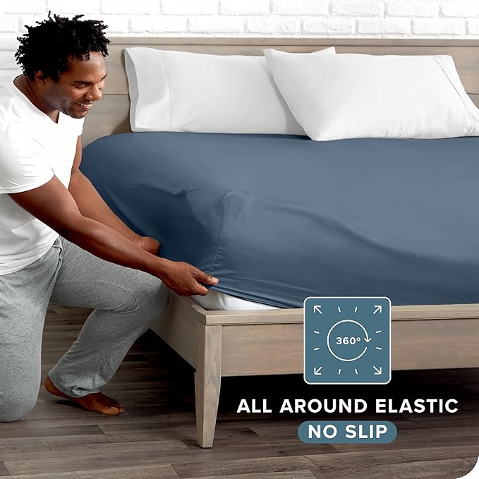 Bare Home Fitted Bottom Sheet Queen Size - Image 3