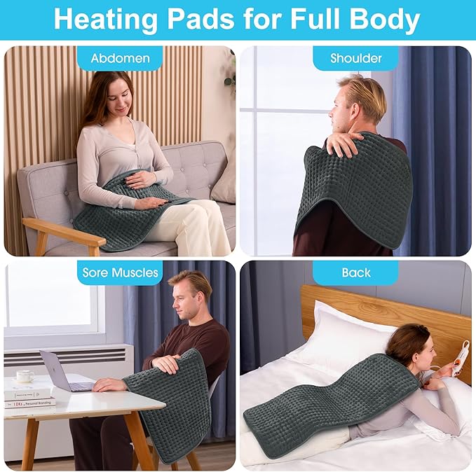 Boileau Electric Heating Pad for Back Pain and Period Cramps Relief, 3 Heating - Image 2