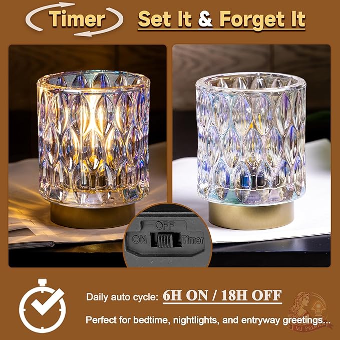 Battery Operated Table Lamps Timer, Mini Crystal Lamp - Image 9