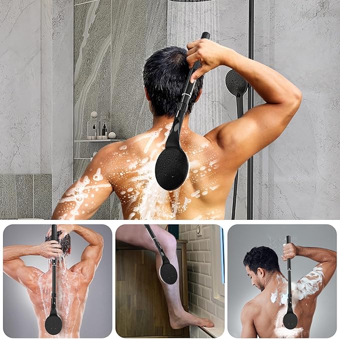 Back Scrubber Anti Slip for Shower, 25.7” Telescopic Back Bath Brush for Shower - Image 6