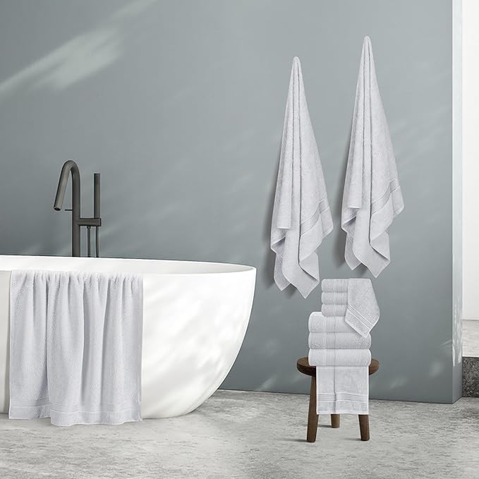Belizzi Home 100% Cotton Towel Set, Contains 6 Soft Bath Towel, 6 Hand Towels - Image 5