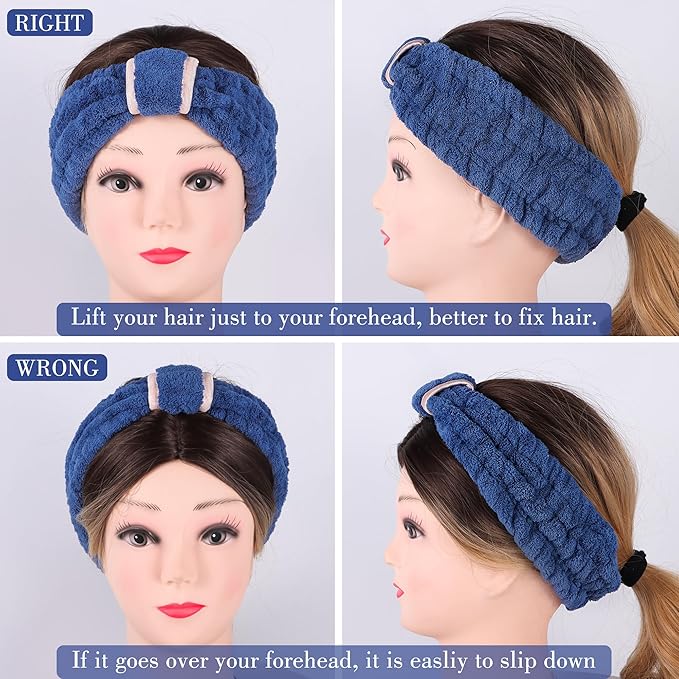 DiyJibb 9 Pcs Spa Headband for Washing Face, Skincare Headband and Wristband Set - Image 8