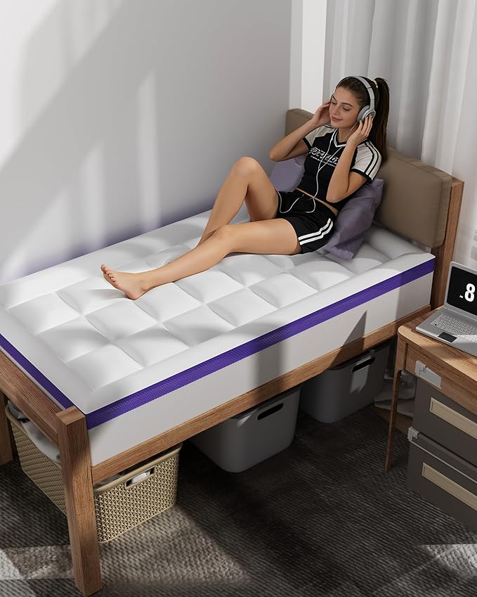 ChiXpace Dual Layer 4 Inch Memory Foam Mattress Topper Full XL - Image 7
