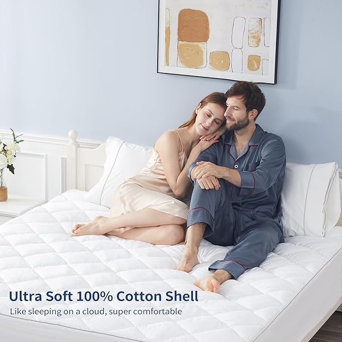 Sunflower King Mattress Pad, Hypoallergenic Cotton Mattress Cover, 18-22" Extra - Image 5