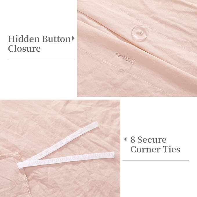 Pink Ruffle Duvet Cover Queen Size, 90x90 in - Image 4