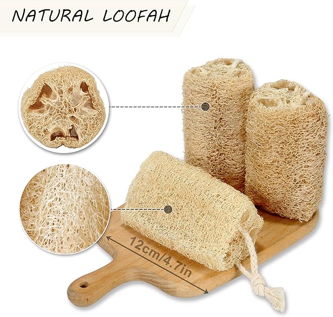 Organic Natural Loofah Sponges 4.7'' Luffa Spa - Image 2