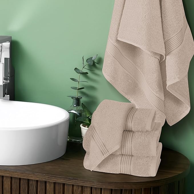Elvana Home Ultra Soft 6 Pack Cotton Towel Set, Contains 2 Bath Towels 28x55 - Image 3