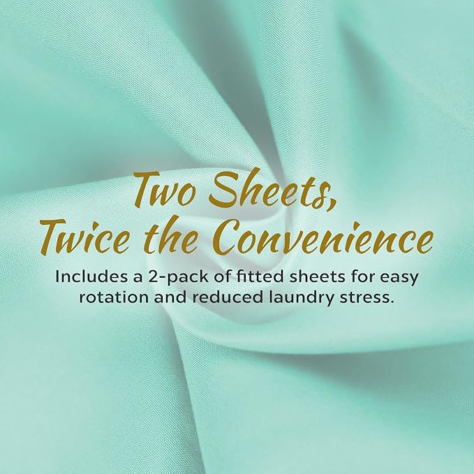 Microfiber 2 Twin XL Fitted Bottom Bed Sheets 1800 Ultra Soft and Comfy - Image 3