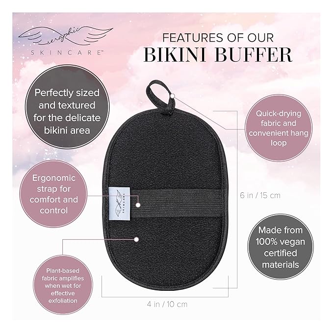 Seraphic Skincare Bikini Buffer – 100% Vegan Viscose Scrub Mitt - Image 3