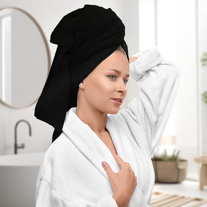 Avalon Towels Luxury 8 Piece Black Towels Set, 2 Bath Towels, 2 Hand Towels and - Image 2