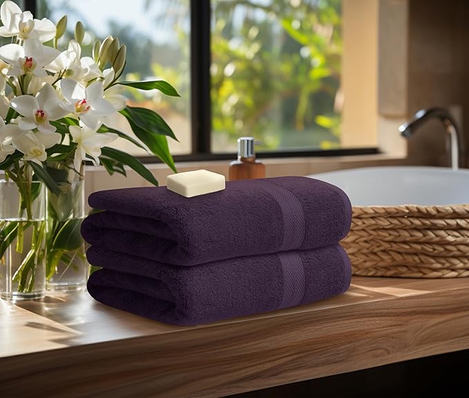 Avalon Towels Bath Plum Bath Towles of 4 pcs, 100% Cotton Towel Absorbent and - Image 3