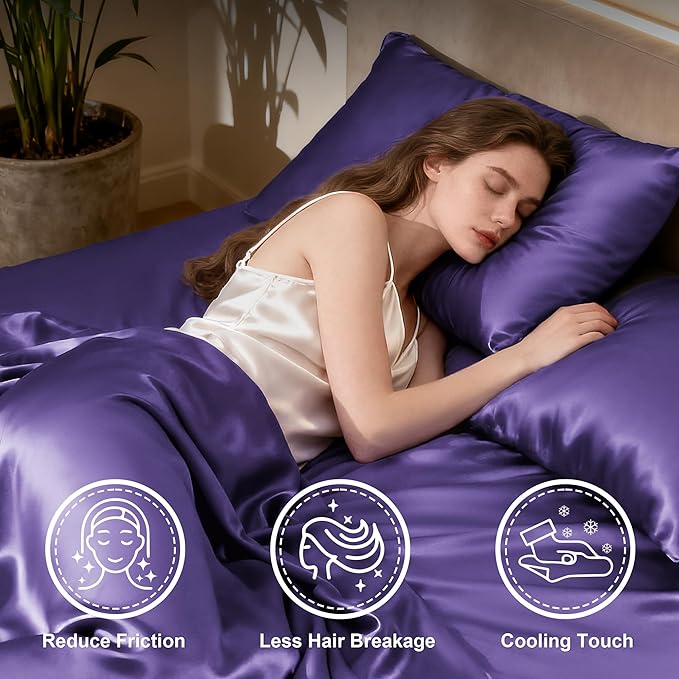 Love's cabin Twin Satin Sheets Sets - Image 3