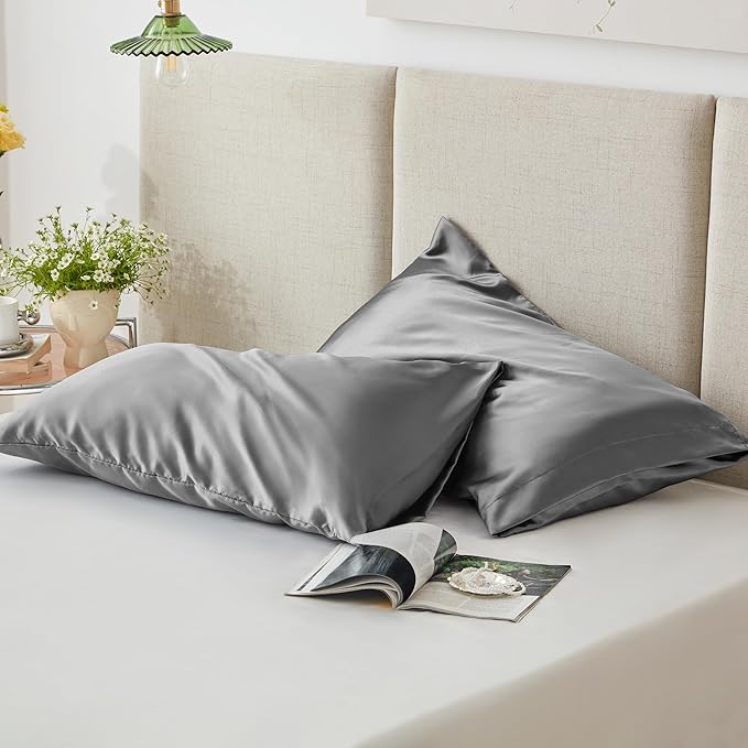 Love's cabin Satin Pillowcase Set of 2 Queen Size 20x30, Cooling Pillow Covers - Image 5