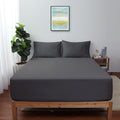 Full Size Fitted Sheet Only Dark Grey, 100% Egyptian Cotton 600 Thread Count by ShunjieHome