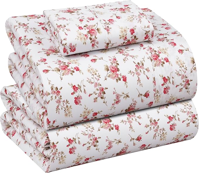 RUVANTI 100% Cotton Sheets – Twin Size Percale Bedding, Cooling & Breathable by Ruvanti