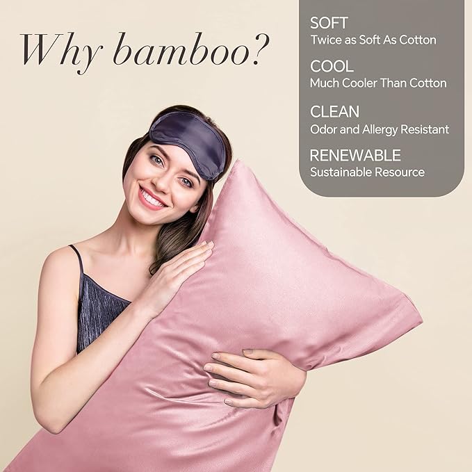 BEDELITE Pillow Cases Queen Size Set of 2, Rayon Derived from Bamboo, Cooling - Image 2