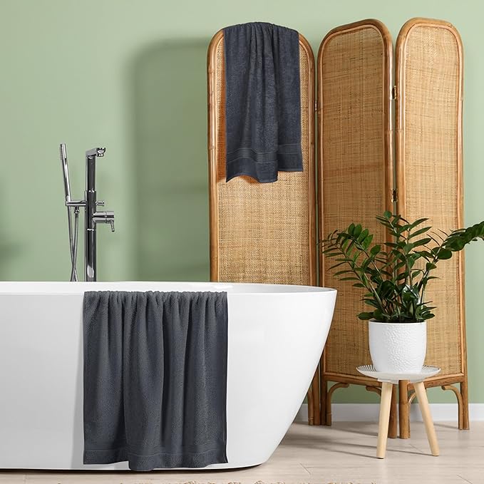 BELZZI Home Ultra Soft 4 Pack Oversized Bath Towel Set 27x54, Cotton Compact - Image 5