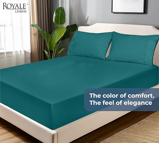 Royale Linens 100% Organic Cotton Fitted Sheet - Image 8