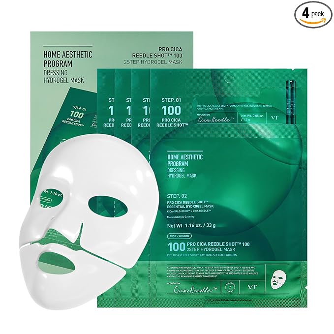 VT COSMETICS Pro Cica Reedle Shot 100 2-Step Hydrogel Mask, Intensive Calming by VTCOSMETICS