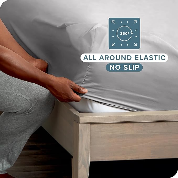 Bare Home 2-Pack Fitted Bottom Sheets King - Image 3