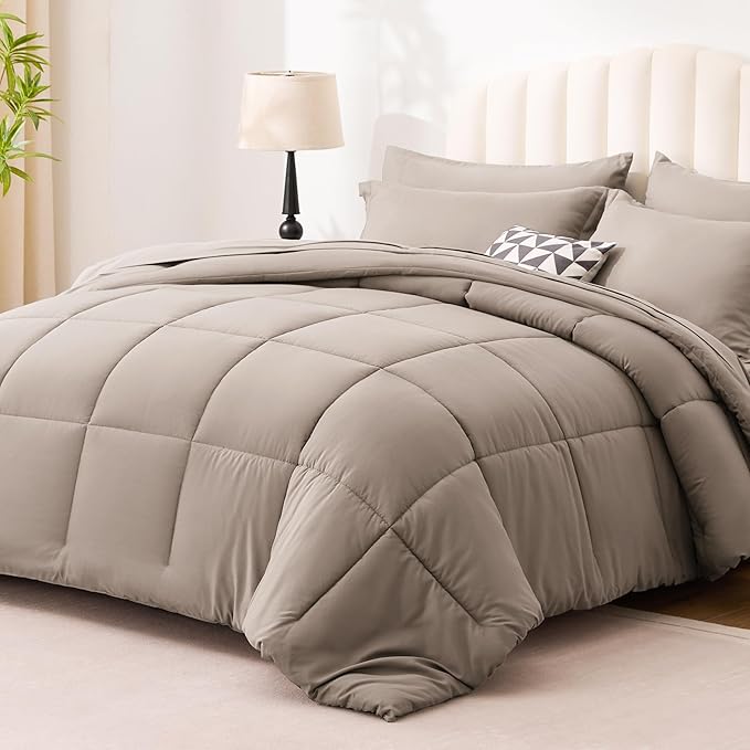 Love's cabin Twin XL Comforter Set Light Brown, 5 Pieces Twin XL Bed in a Bag - Image 2