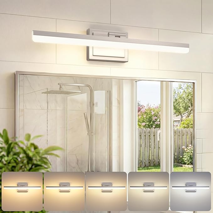VOLISUN Modern Bathroom Vanity Light 24 inch, 24W Dimmable 5CCT Led Bathroom by VOLISUN