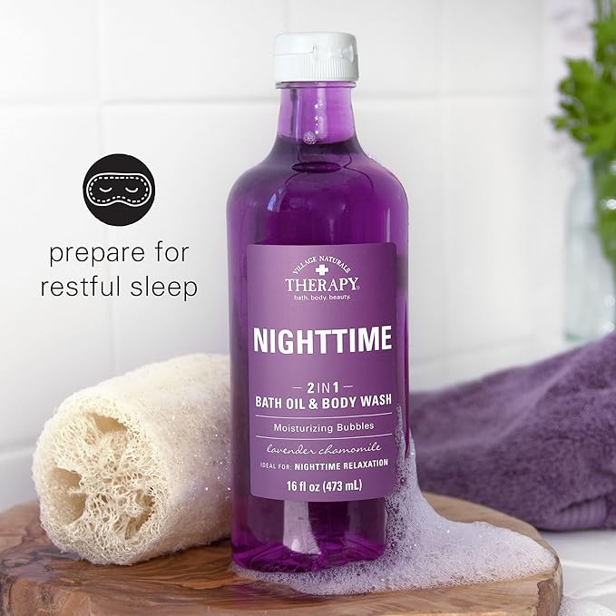 Village Naturals Therapy, Foaming Bath Oil and Body Wash, Nighttime Relief - Image 7