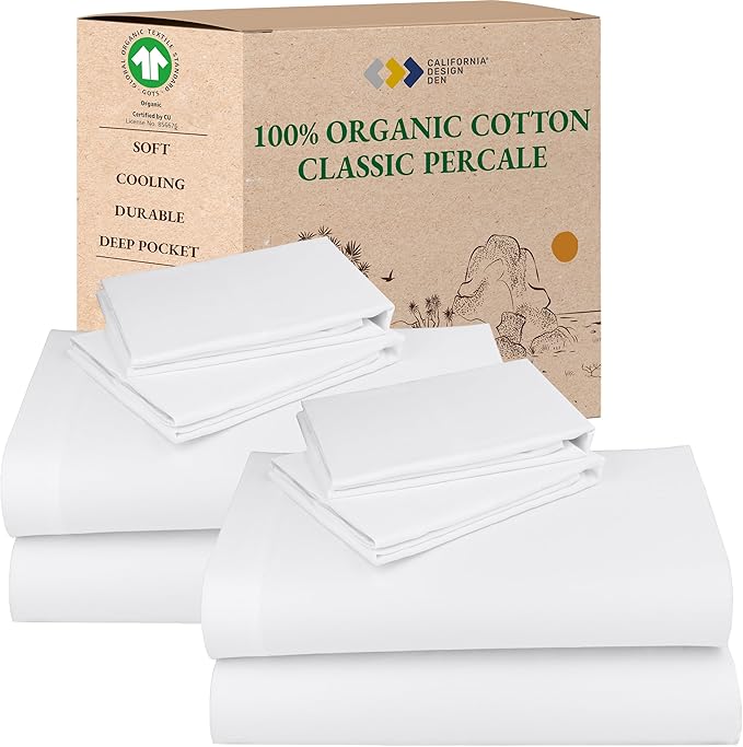 California Design Den 2-Pack Percale Sheets Queen Size Set by CaliforniaDesignDen