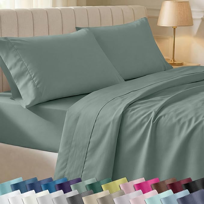 California Design Den Soft 100% Cotton Bed Sheets King Size Set, 400 Thread by CaliforniaDesignDen