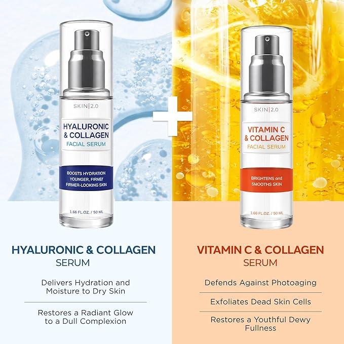 Skin 2.0 Hyaluronic & Collagen + Vitamin C Face Serum – Dermatologist Tested - Image 3