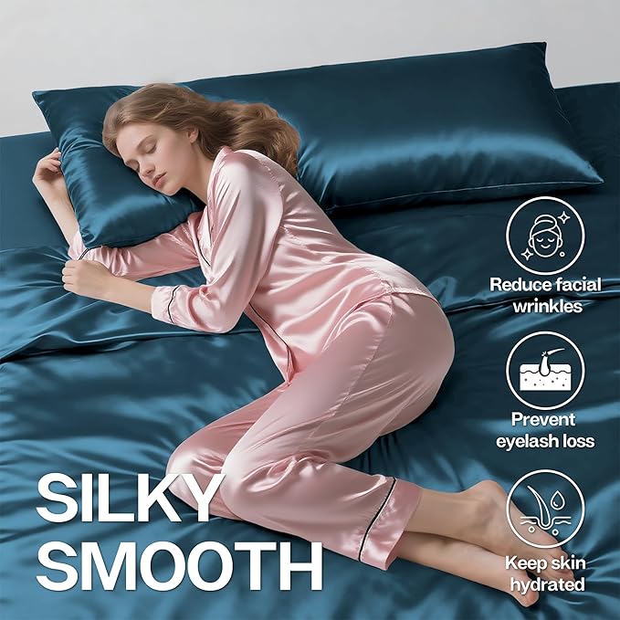 MR&HM Satin Body Pillow Cover, Soft and Breathable Body Pillow Case - Image 4
