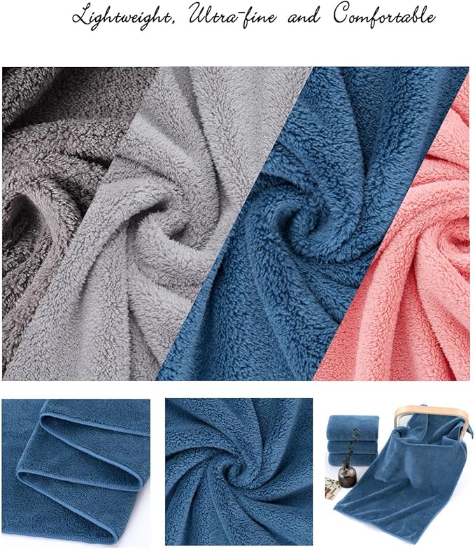 Lumimi Towels 4 Piece Soft Microfiber Bath Towel Set Salon Gym Yoga Travel - Image 7