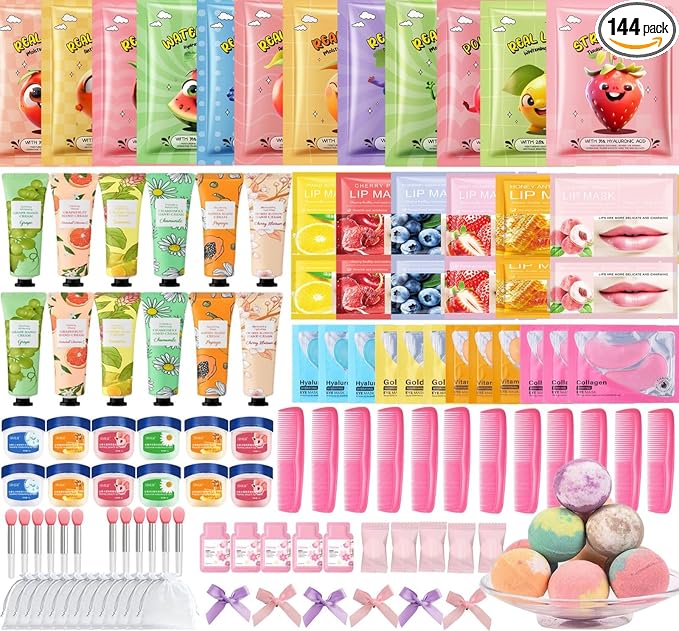 144 PCS Spa Party Supplies for Women, Spa Party Favors Include Face Masks by Unknown