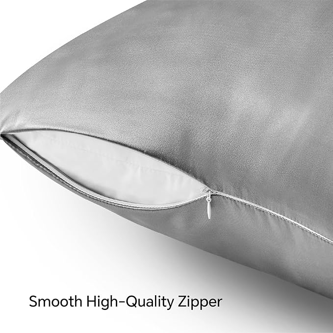 BEDELITE Satin Pillowcase with Zipper 4 Pack, Super Soft and Cooling Similar to - Image 4