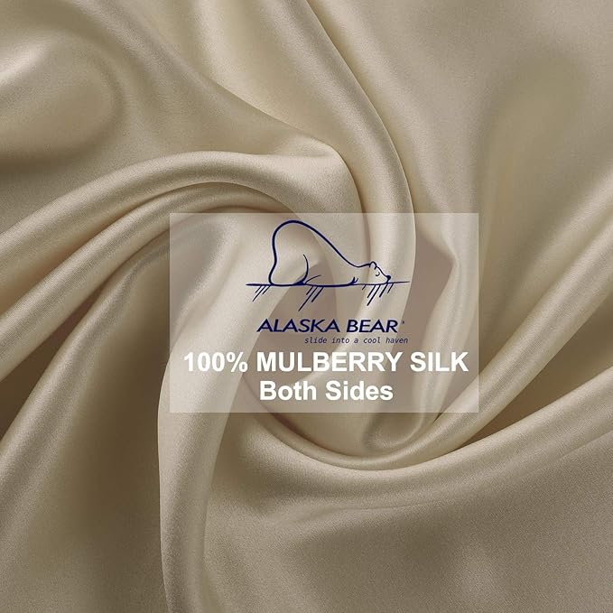 ALASKA BEAR King Size Silk Pillowcase Random Color Silk Scrunchie Gift Set - Image 4