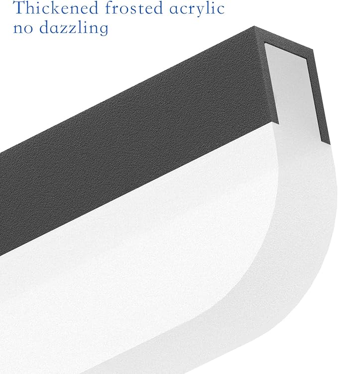 Ralbay 48" Matte Black Vanity Lights 48W Frosted Aluminum Modern LED Black - Image 7