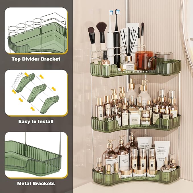 Asayuee 3-Tier Corner Bathroom Counter Organizer - Image 6