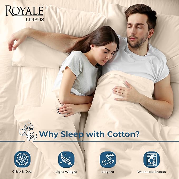 Royale Linens 100% Organic Cotton Fitted Sheet - Image 3