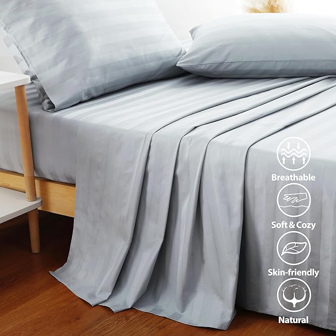 Flat Sheet Only 2 Pack, Twin Size 400 Thread Count 100% Egyptian Cotton Flat - Image 2