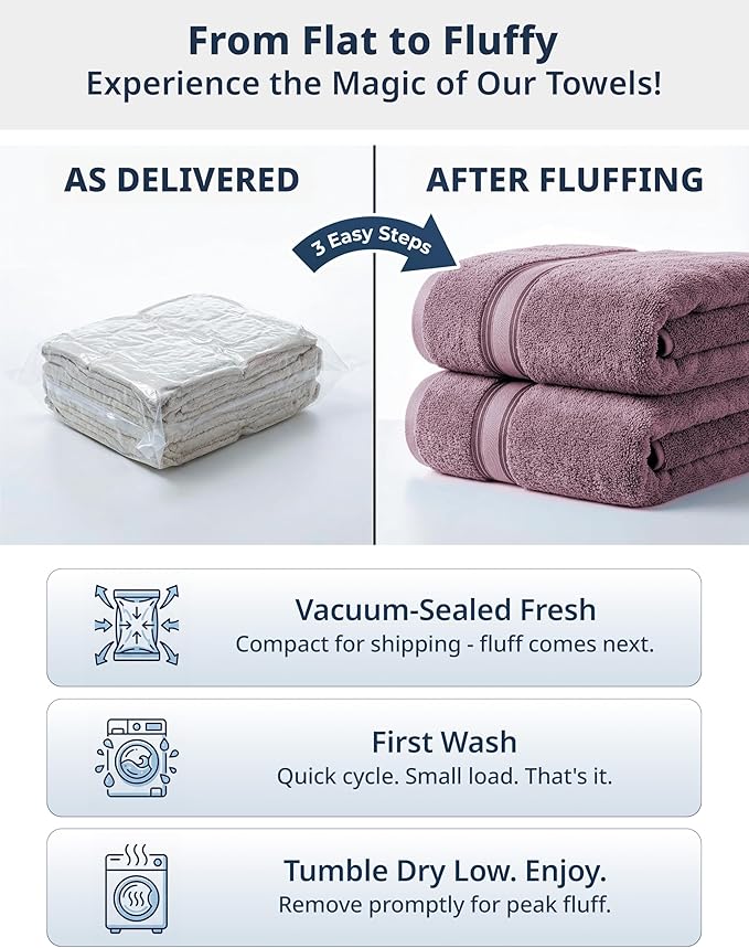 LANE LINEN 100% Cotton Large Bath Towels Set of 4 - Image 6