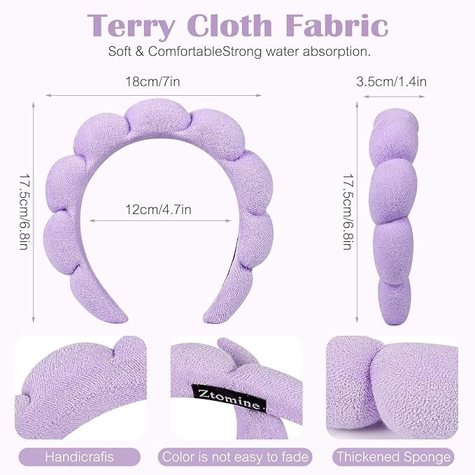 Ztomine Spa Headbands, Terry Cloth Headband - Image 5