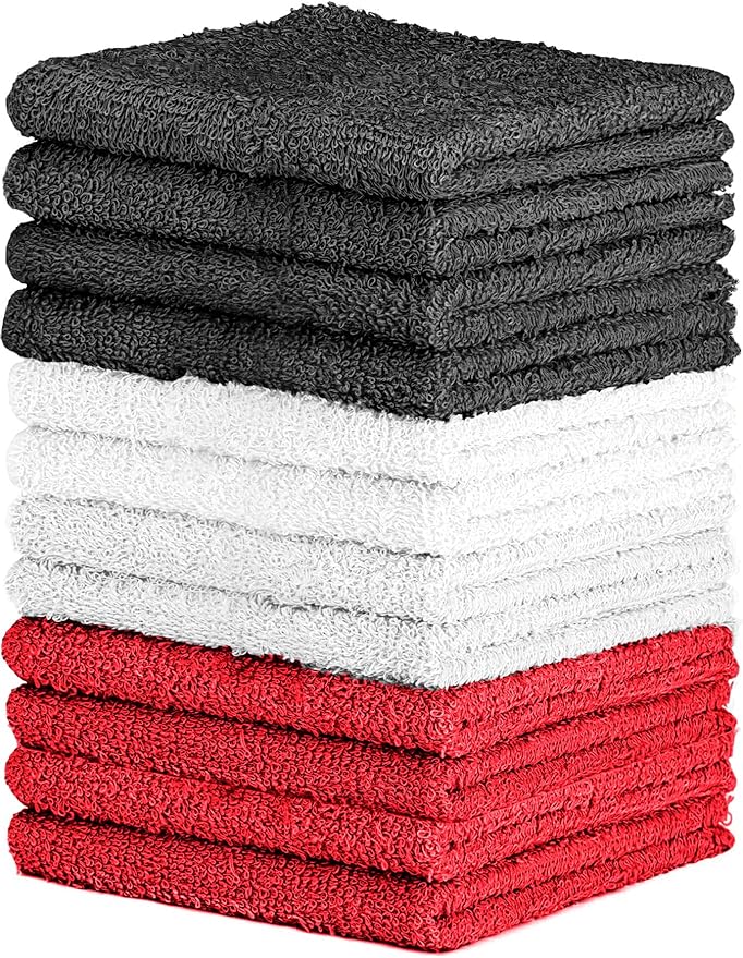 QUBA LINEN 100% Cotton Washcloth Set – Soft, Absorbent Face Towels by QUBA+LINEN