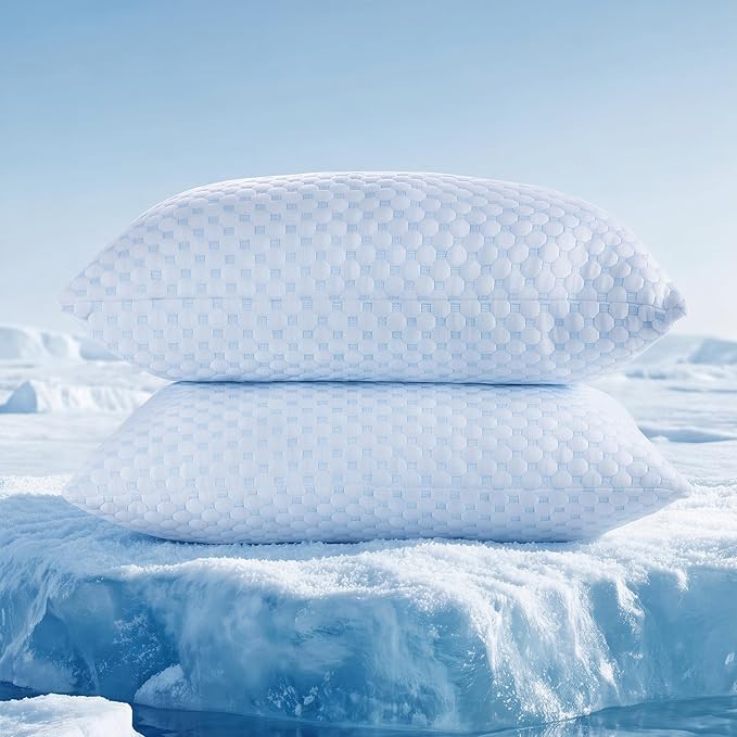 Favocama Cooling Pillow for Sleeping, Shredded Memory Foam Pillows Standard by Favocama