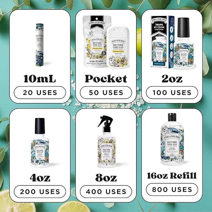 Poo-Pourri Before-You-Go Toilet Spray, Fresh Sea Salt, 2 Fl Oz, Bathroom Odor - Image 9