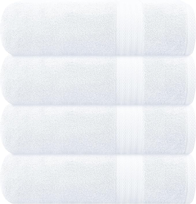 GLAMBURG Premium Cotton 4 Pack Bath Towel Set by GLAMBURG