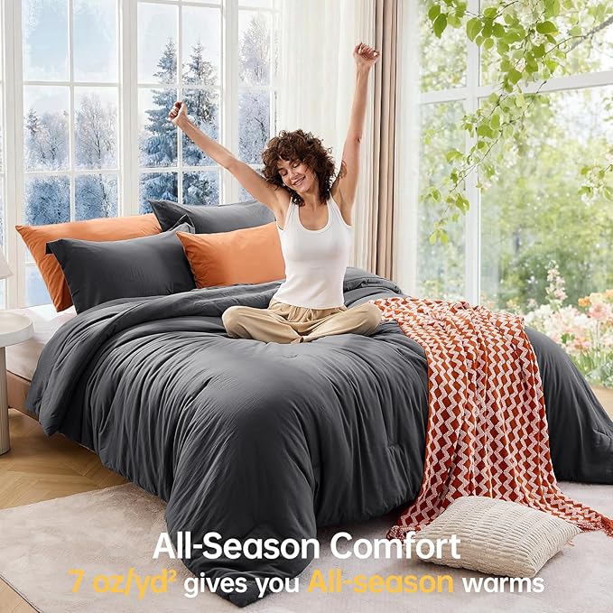 MUXHOMO Full Comforter Sets, All Season Ultra Soft Down Alternative Bedding - Image 4